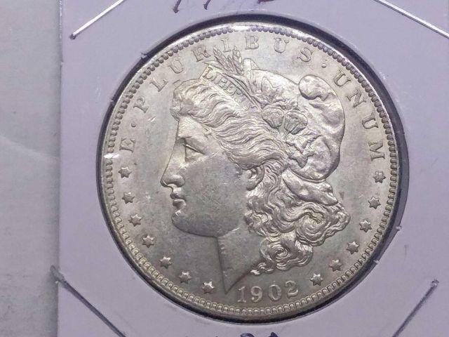 1902 MORGAN DOLLAR AU