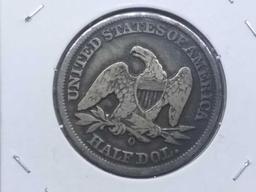 1858O SEATED HALF VG