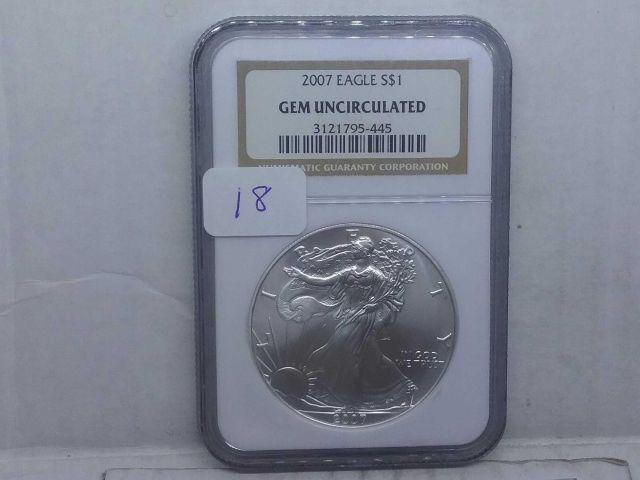 2007 SILVER EAGLE NGC GEM UNCIRCULATED