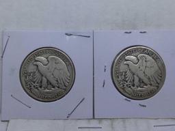 1943D,43S, WALKING LIBERTY HALVES 2-COINS