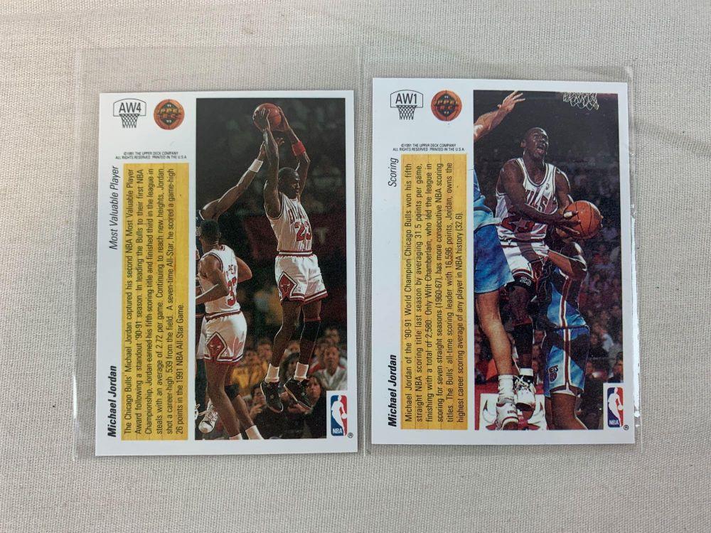 Michael Jordan insert card lot, hologram Fleer Metal Beam Team (5 altogether)