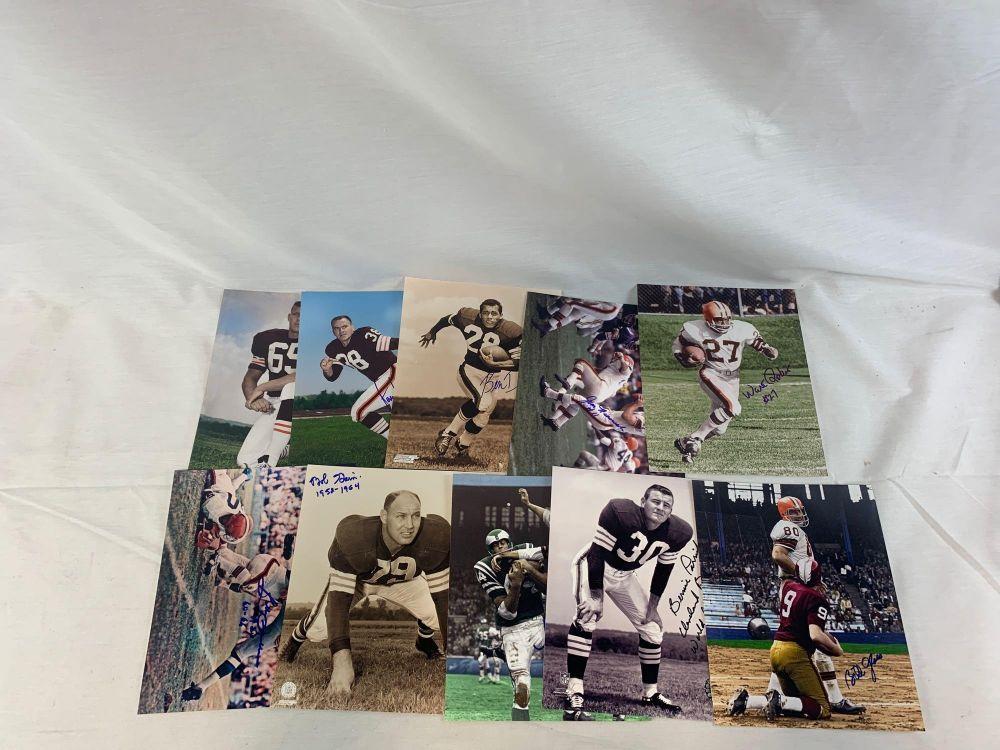 Vintage Cleveland Browns signed group of 10 photos