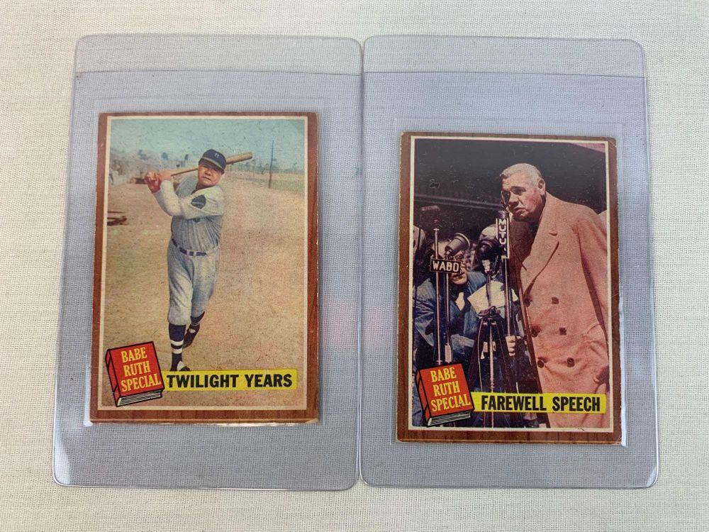 1962 (4) Babe Ruth Topps Baseball Cards Babe Ruth Special