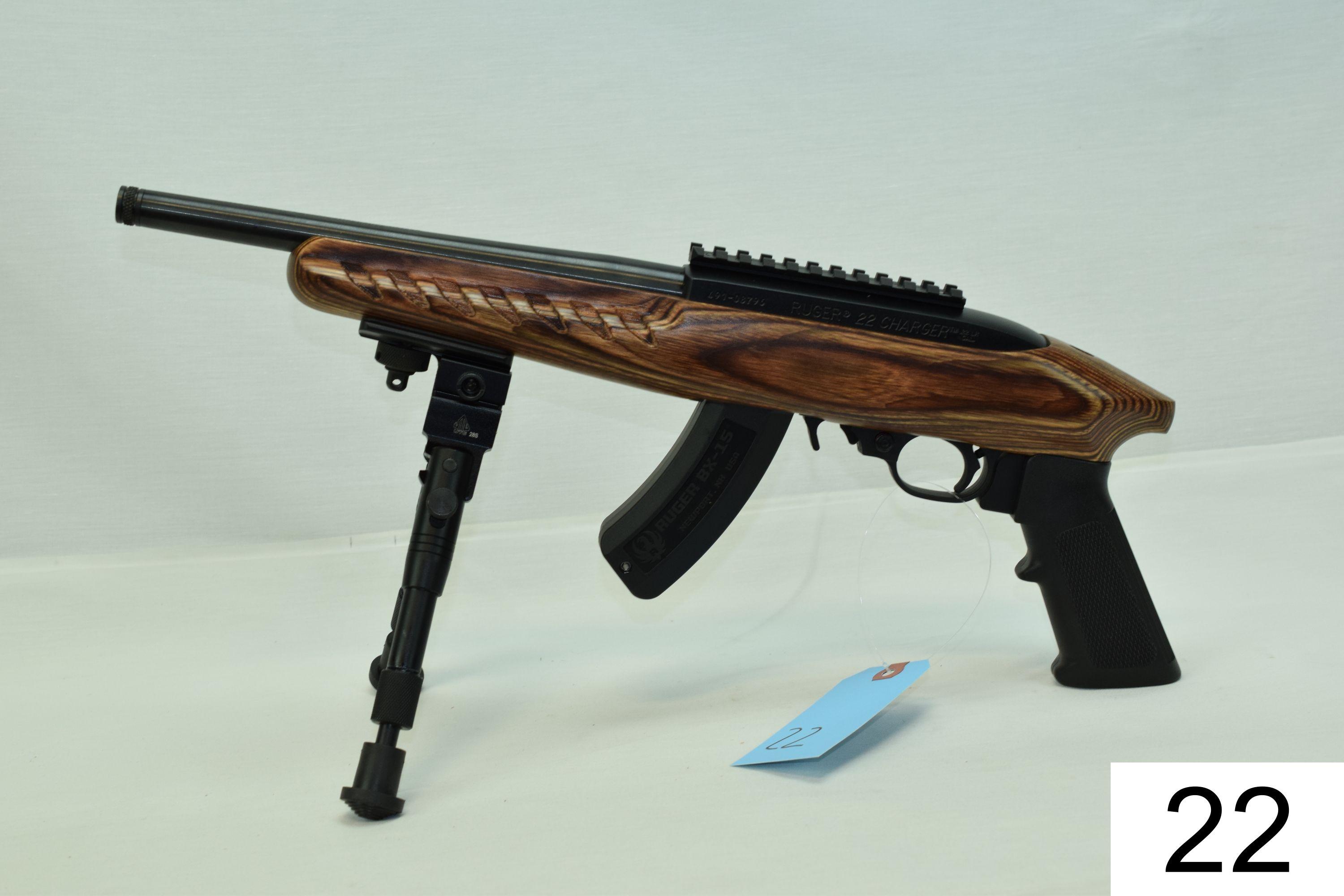 Ruger    Charger    Cal .22 LR    SN: 49108796    W/Bipod    Condition: Like New in Softcase