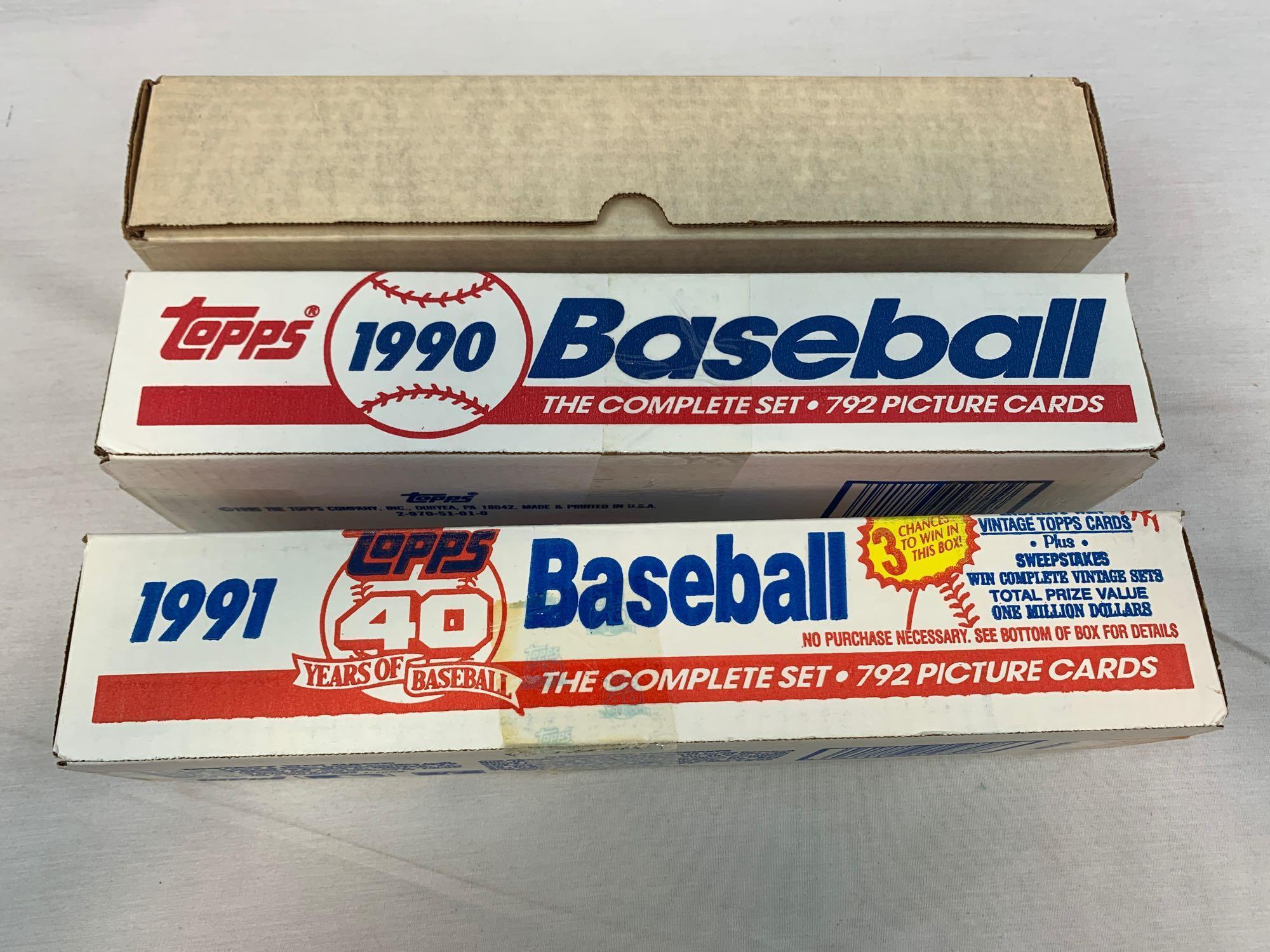 1988, 1990, & 1991 Topps Baseball Complete Sets