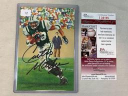 2012 Curtis Martin signed JSA certified goal line art card