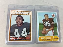 1960's-70's Cleveland Browns (6) Card Lot w/ L. Kelly- E. Green- G. Collins