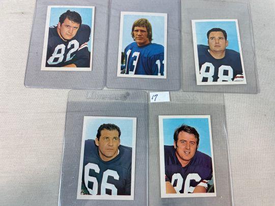 1971 Dell FB Stamps (5) w/ G. Collins Gene Hickerson- Jim Houston EX-MT