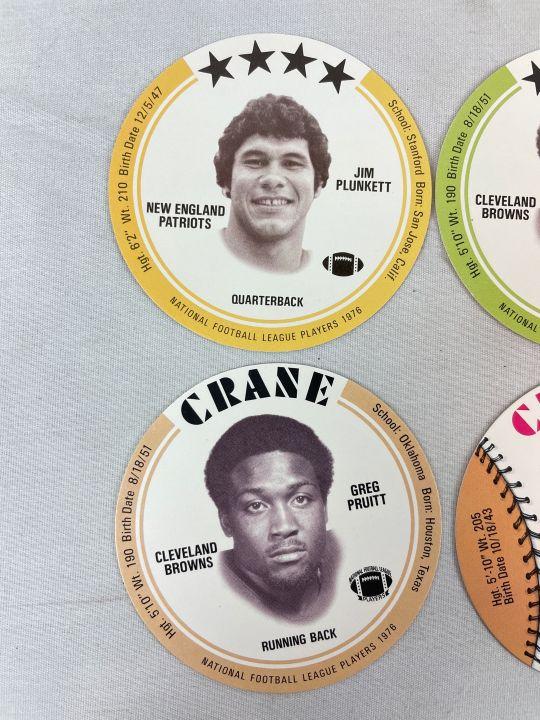 1976 Crane Discs MINT  (6) Card Star FB/BB Lot w/ G. Pruitt(2) -Kilmer-Lolich