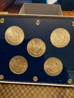 1878 FIRST YEAR MORGAN DOLLAR TYPE SET IN CAPITAL HOLDER BU