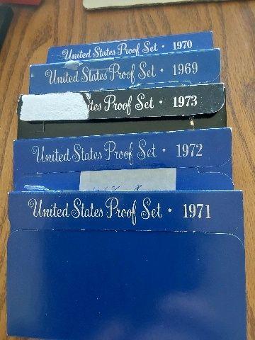 1969,70,71,72,73 U.S. PROOF SETS