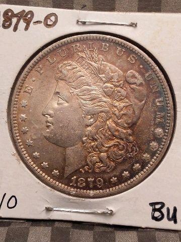 1879O MORGAN DOLLAR BU TONING