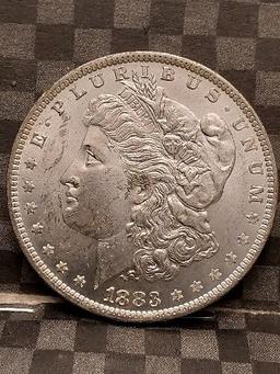 1883O MORGAN DOLLAR BU TONING