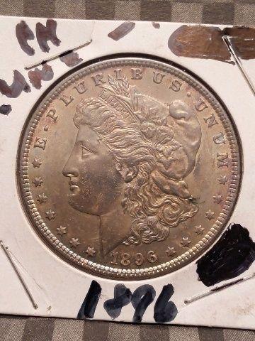 1896 MORGAN DOLLAR BU TONING