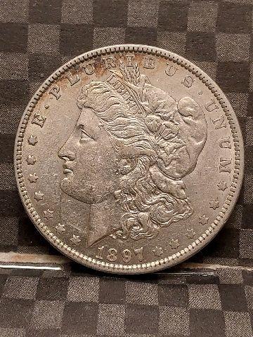 1897O MORGAN DOLLAR AU