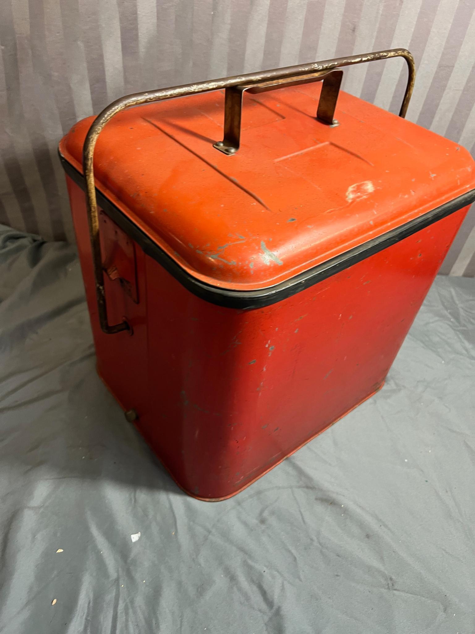 Vintage Fiberglass Insulated Cooler Chest with metal insert tray