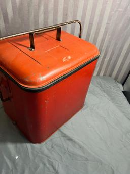 Vintage Fiberglass Insulated Cooler Chest with metal insert tray