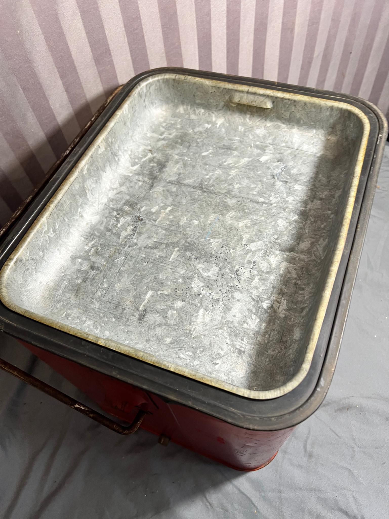 Vintage Fiberglass Insulated Cooler Chest with metal insert tray