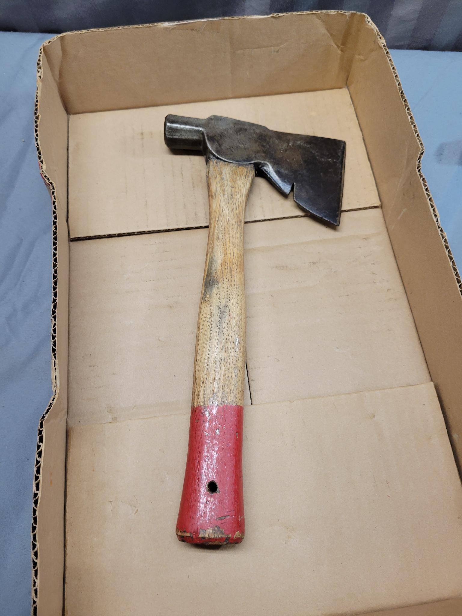 3 Hammer Hatchets, one Kelly Axe, one True Temper, and one unmarked that has been repaired