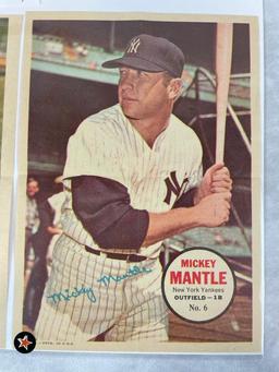 1967 Topps BB Posters Mickey Mantle and Joe Pepitone