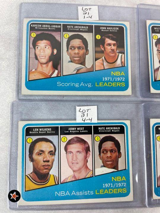 1972-73 Topps Basketball League Leader Lot