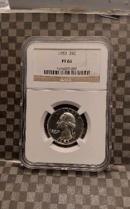 1953 WASHINGTON QUARTER NGC PF64