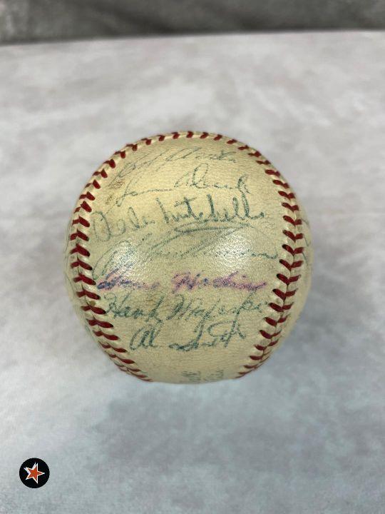 1954 Cleveland Indians Team Signed Baseball JSA