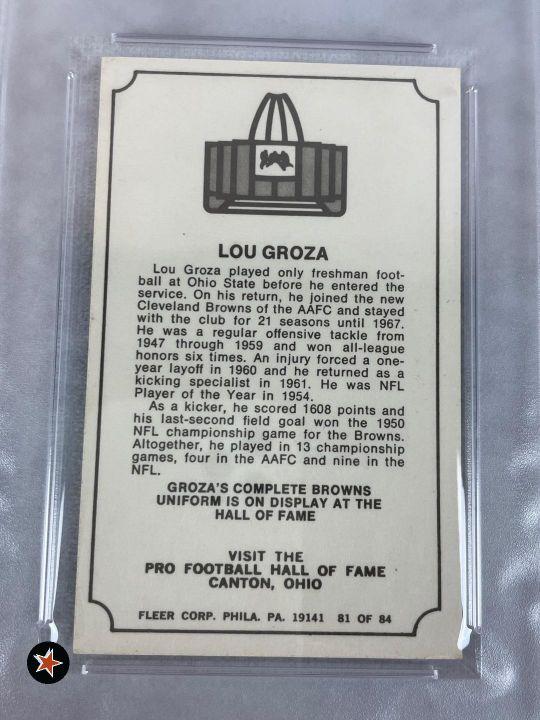 1975 Fleer Immortal Roll Autographed Cleveland Browns HOF Cards PSA