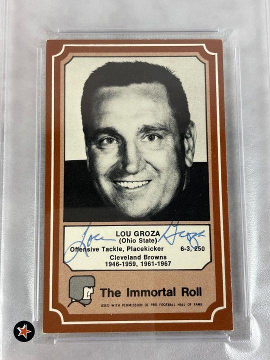 1975 Fleer Immortal Roll Autographed Cleveland Browns HOF Cards PSA