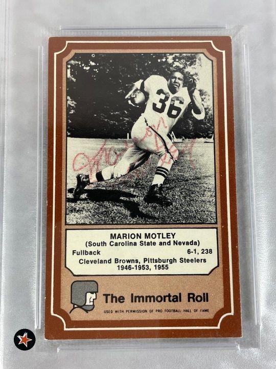 1975 Fleer Immortal Roll Autographed Cleveland Browns HOF Cards PSA