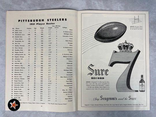 1951 Cleveland Browns vs. Steelers Program and Ticket