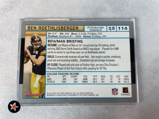 2004 Bowman #114 Ben Roethlisberger Rookie Cards (3)