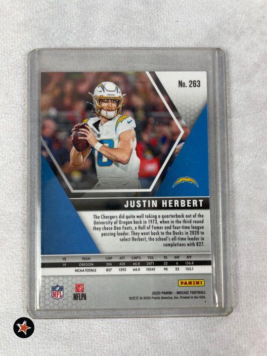 2020 Mosaic Justin Herbert Rookie and NFL Debut Cards