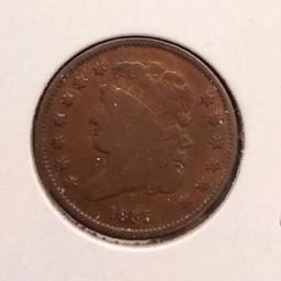 1835 HALF CENT F