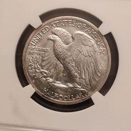 1942S WALKING LIBERTY HALF NGC MS62