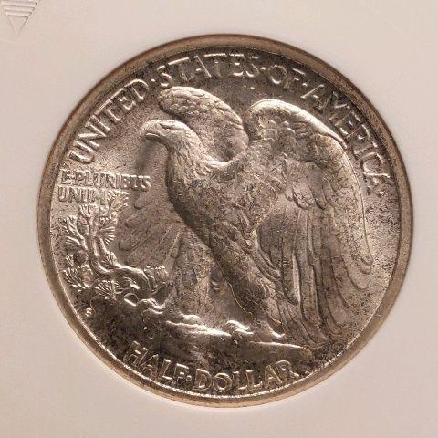 1946S WALKING LIBERTY HALF ANACS MS64