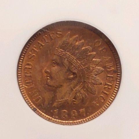 1897 INDIAN HEAD CENT NGC MS63 RB