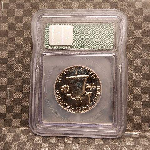 1963 FRANKLIN HALF IN ICG PR67 HOLDER