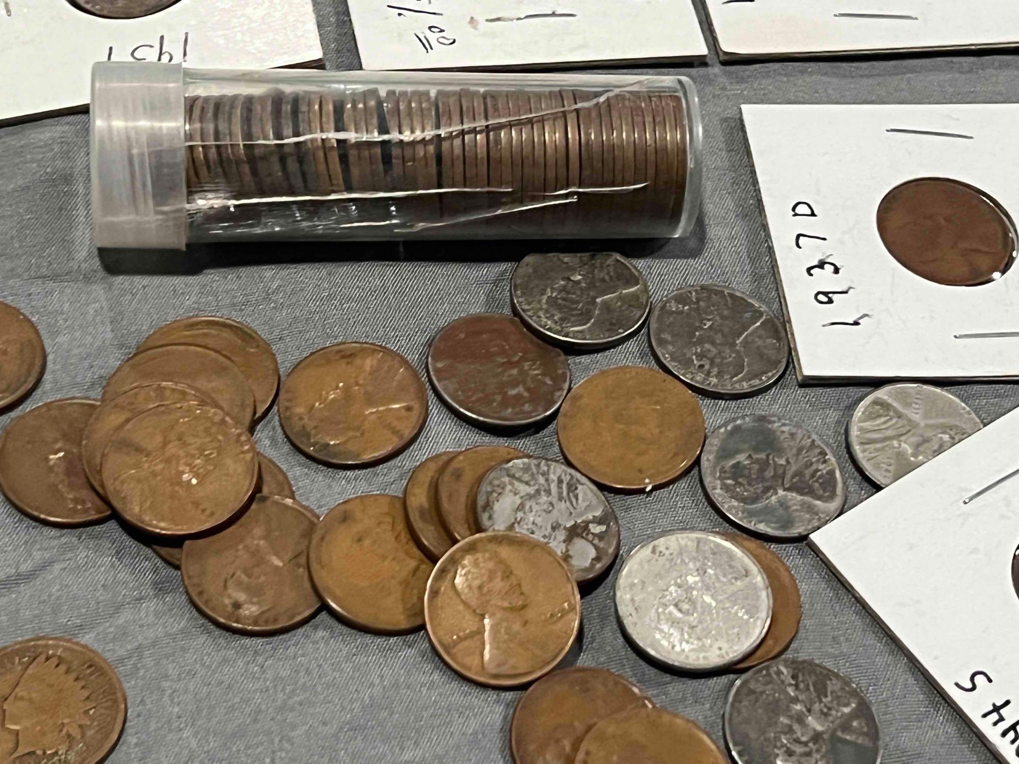 Large lot of Wheat Cents, Lincoln memorial cents and more