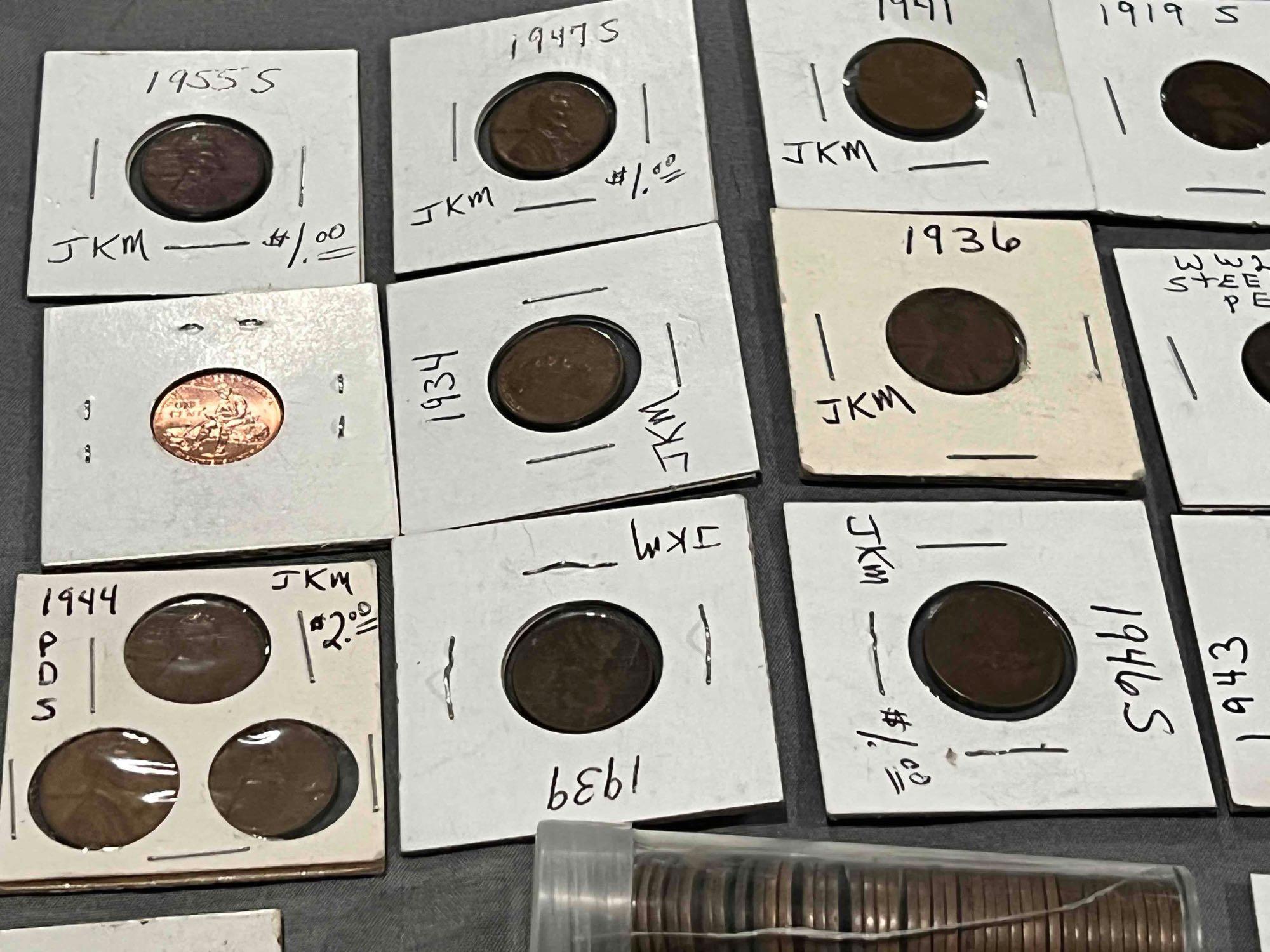 Large lot of Wheat Cents, Lincoln memorial cents and more