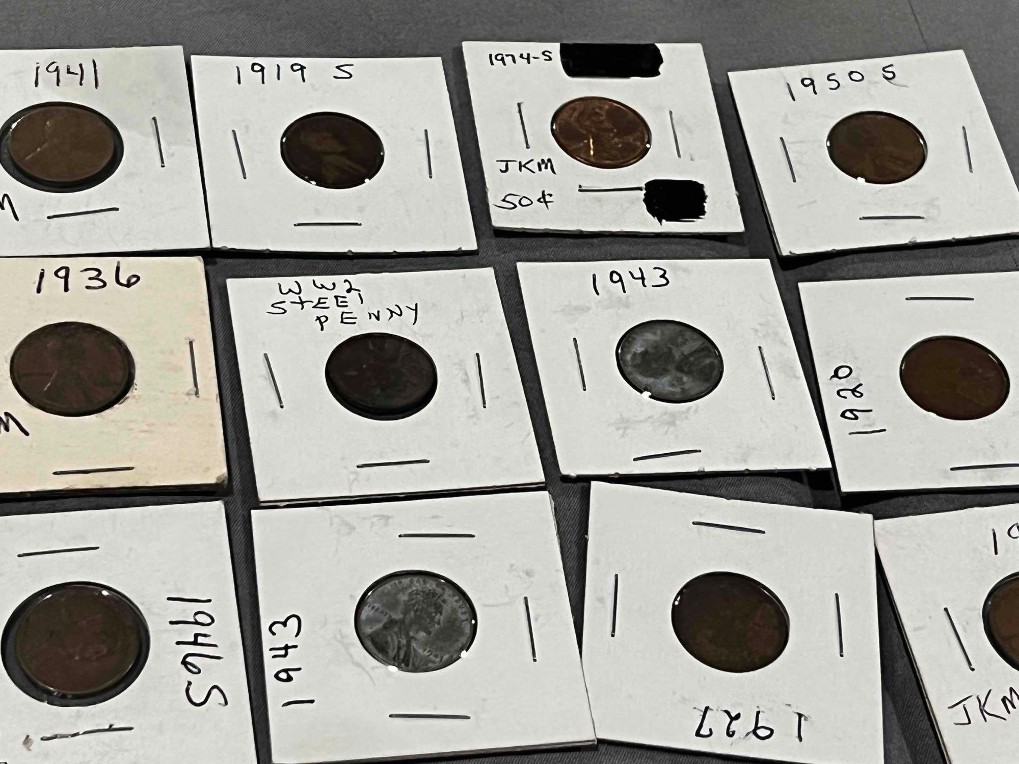 Large lot of Wheat Cents, Lincoln memorial cents and more