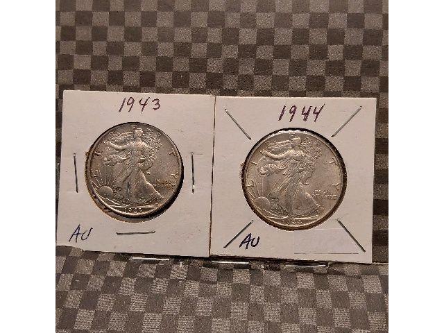 1943,44 WALKING LIBERTY HALVES AU