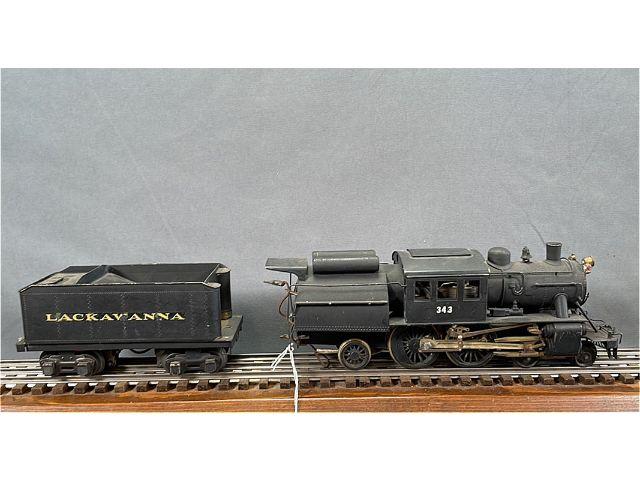 BRASS O GAUGE #343 LACKAWANNA 4-4-2 ENGINE WITH TENDER