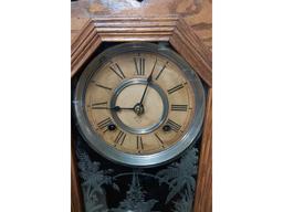 ANSONIA WINDUP MANTLE CLOCK WITH KEY (RUNS)