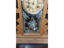 ANSONIA WINDUP MANTLE CLOCK WITH KEY (RUNS)