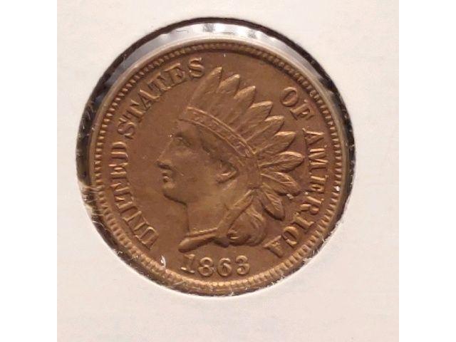 1863 INDIAN HEAD CENT UNC