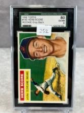 Herb Score Rookie Card 1956 Topps #140 SGC 80 Gray Back