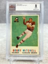 Bobby Mitchell Rookie Card 1959 Topps #140 BVG 8