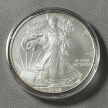 2009 US Silver Eagle, .999 fine silver, UNC