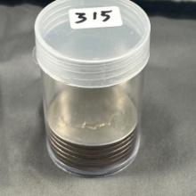 6- asst. Eisenhower Dollar coins in coin tube